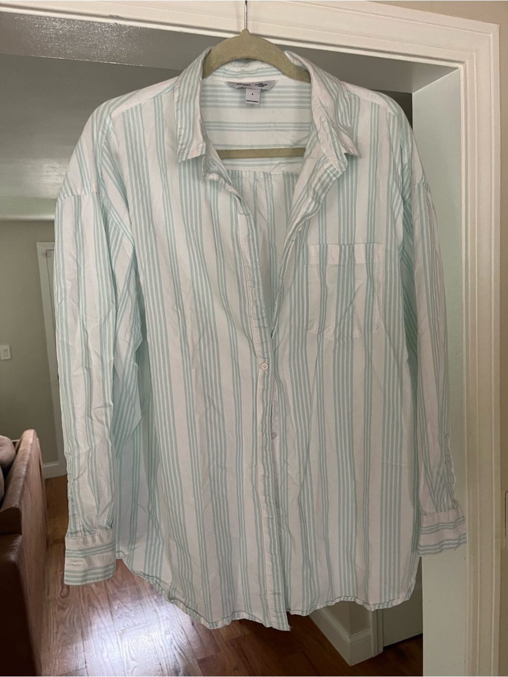 OLD NAVY The Boyfriend Shirt, Button-Up Womens Large, 100% COTTON